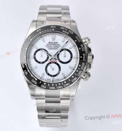 1:1 Clone Clean Factory Rolex Panda Daytona Stainless Steel White Dial 4131 Watch